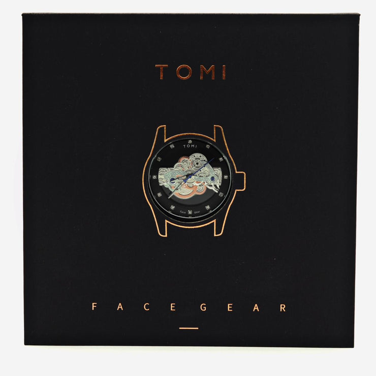 Tomi – FaceGear – Dual Strap –Siver Bazel with Black Dial image 3