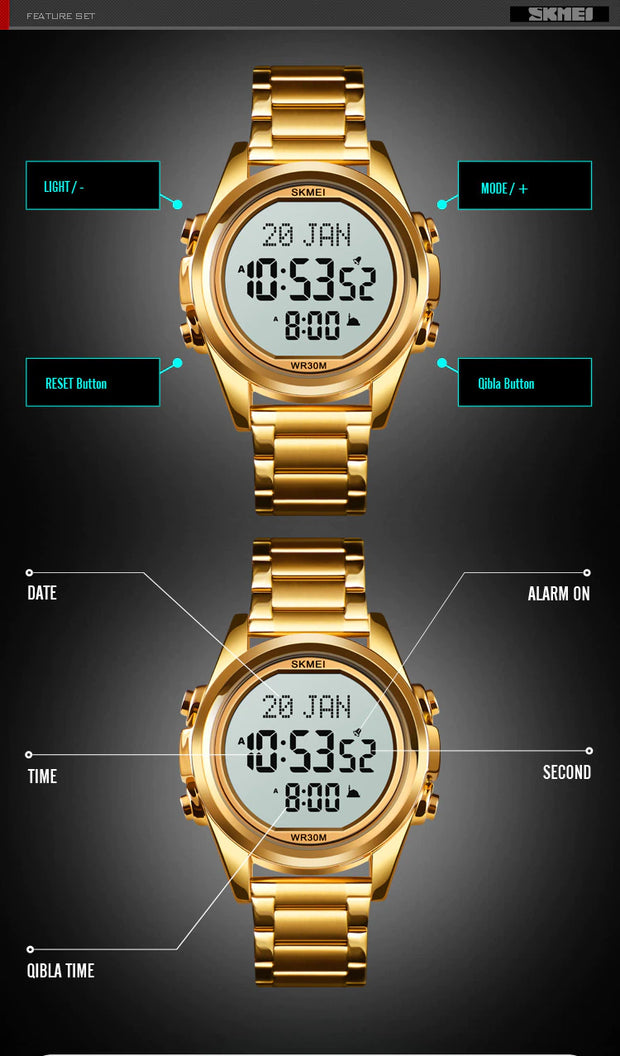 Original SKM Qibla Watch Gold Colour image 4