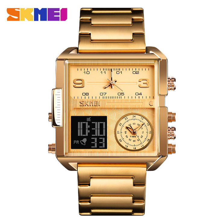 Original SKM Triple  Time Watch Gold Square image 0