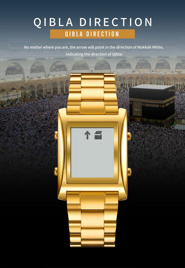 Original SKM Qibla Watch Square Gold  Colour image 2