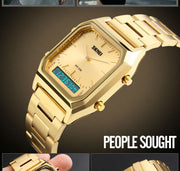 Original Skmei Dual time Gold Cold Full steel image 4