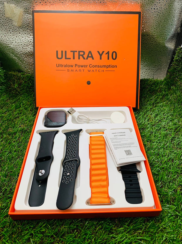 Ultra Y10 24K  Smartwatch – Bluetooth Calling – 4  Straps image 1