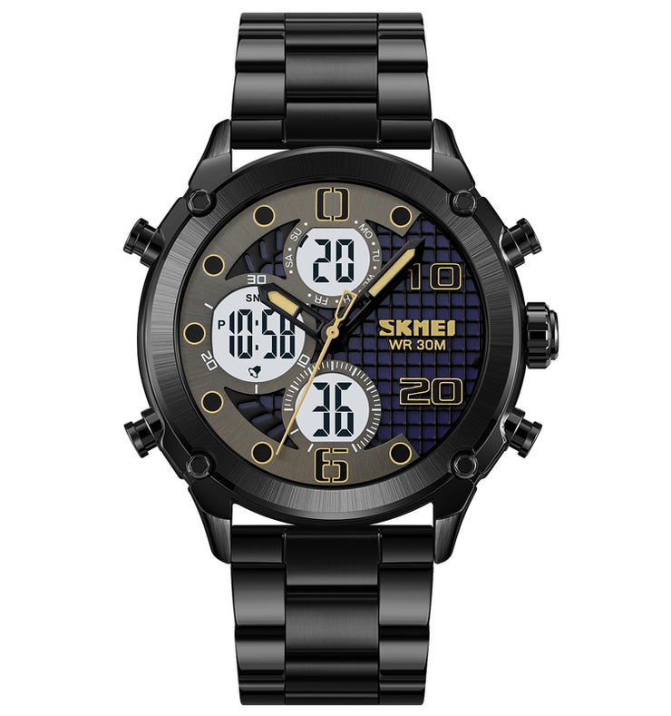 Original SKM Three Faces Black Chain With Black dial image 0