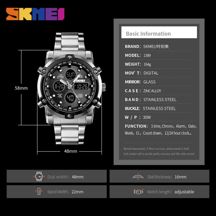 SKM  Watch Sliver Black limited Addition image 3