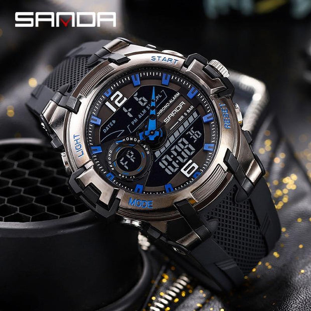 Original Sanda Sport Watch Blue needle  With Black belt image 0