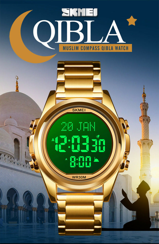 Original SKM Qibla Watch Gold Colour image 1