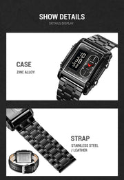 Original SKM Black Chain Square Dual time image 3