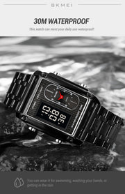 Original SKM Black Chain Square Dual time image 4