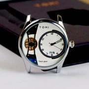 Tomi – FaceGear – Dual Strap –Sliver Bazel with Dark White Dial image 0