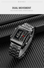 Original SKM Black Chain Square Dual time image 5