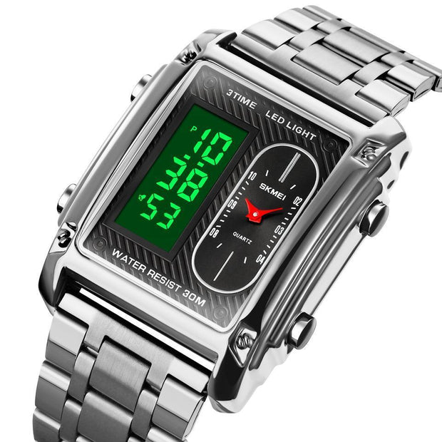 Skm Silver Chain Square Dual time image 2