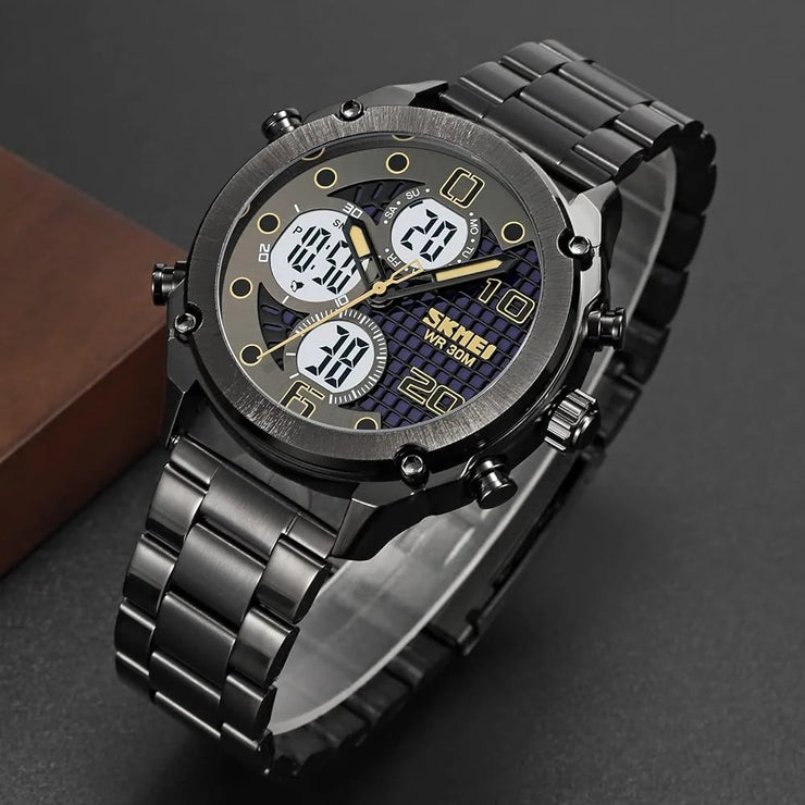 Original SKM Three Faces Black Chain With Black dial image 4