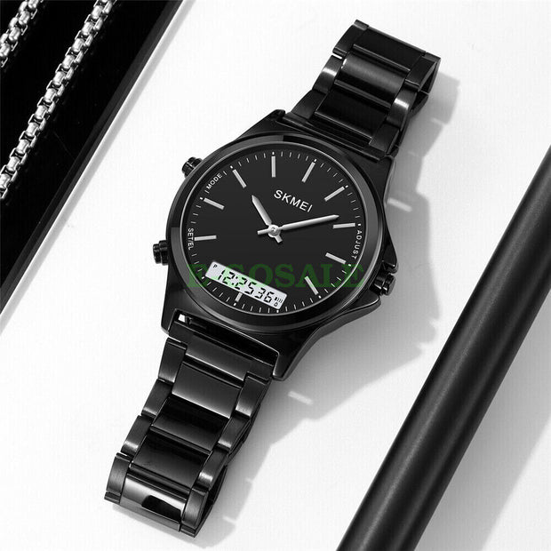 Original SKM latest Dual time Black Chain With Black Dial image 1