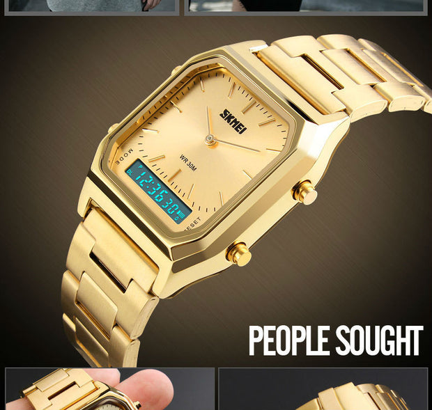 Original Skmei Dual time Gold Colour image 4