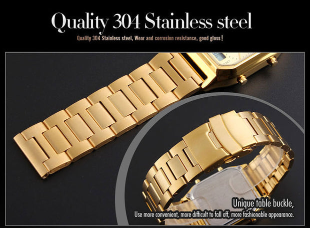 Original Skmei Dual time Gold Cold Full steel image 3