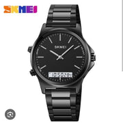 Original SKM latest Dual time Black Chain With Black Dial image 2