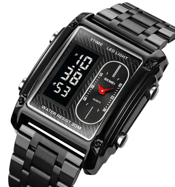 Original SKM Black Chain Square Dual time image 10