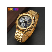 Original SKM Three Faces Golden Chain With Black dial image 2