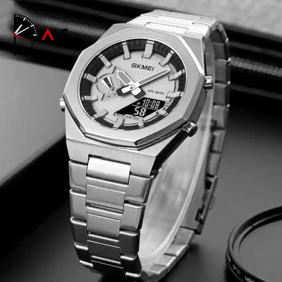 Original SKM World Time Watch Silver image 0