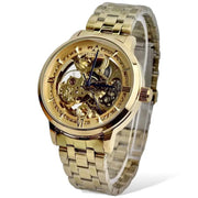 Skeleton Automatic Watch Golden  Chain  With  golden Dial