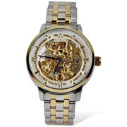 Skeleton Automatic Watch Two tone chain With Golden White