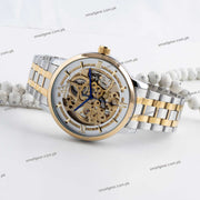 Skeleton Automatic Watch Two tone chain With Golden White