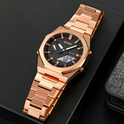 Original SKM World Time Watch Silver Rose Gold image 4