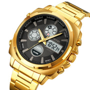 Original SKM Four Faces Gold chain With Black Dial image 0