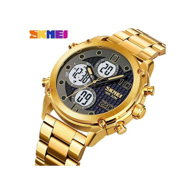 Original SKM Three Faces Golden Chain With Black dial image 3