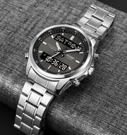 Original SKM Two Faces Silver Chain With Black dial image 2