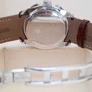 Tissot Choronograph Chain Quartz machine 1853 Leather Belt Brown Sliver  bazel (Copy) image 4