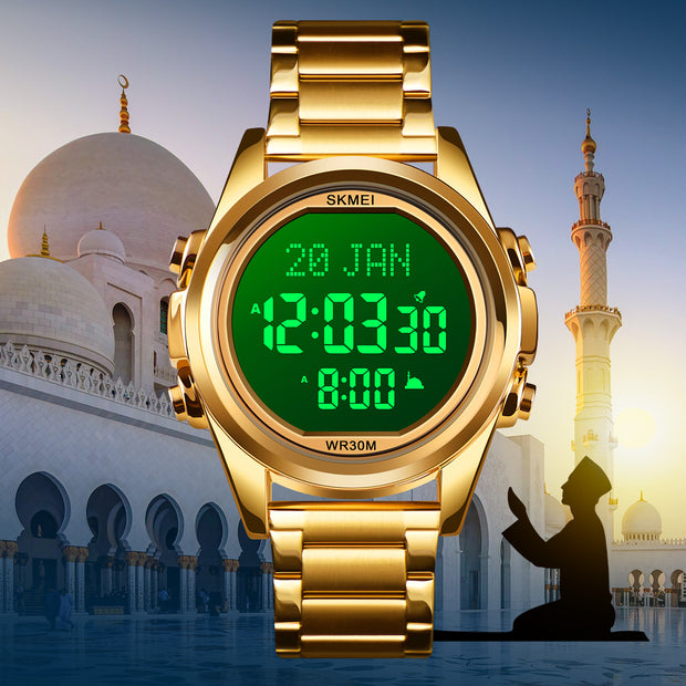 Original SKM Qibla Watch Gold Colour image 0