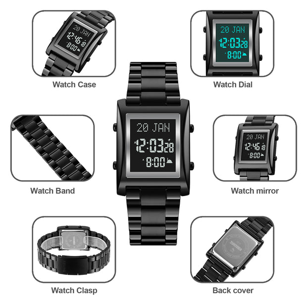 Original SKM Qibla Watch Square Black  Colour image 1