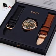 Tomi – FaceGear – Dual Strap –Rose gold Bazel with Black Dial image 1